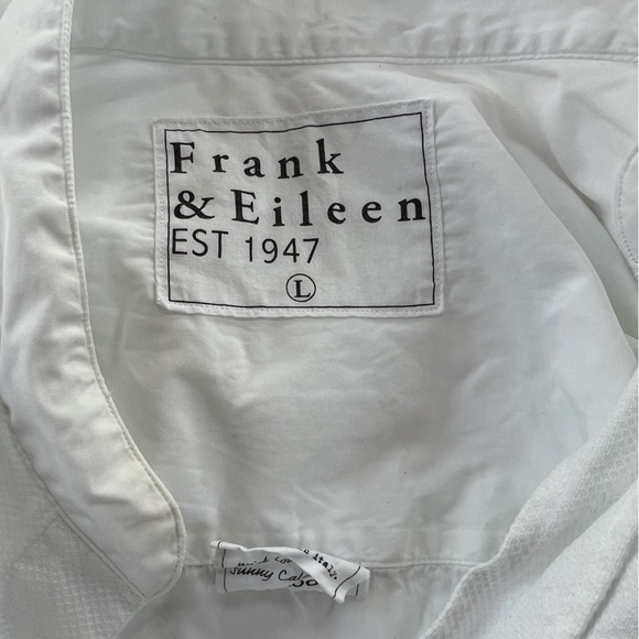 Frank & Eileen Victoria Superluxe Italian Oversized Cotton Tuxedo Shirt White, L - Picture 6 of 13